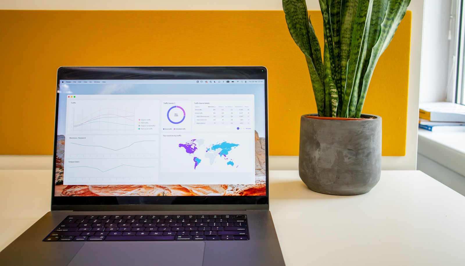 Analytics dashboard open on a laptop