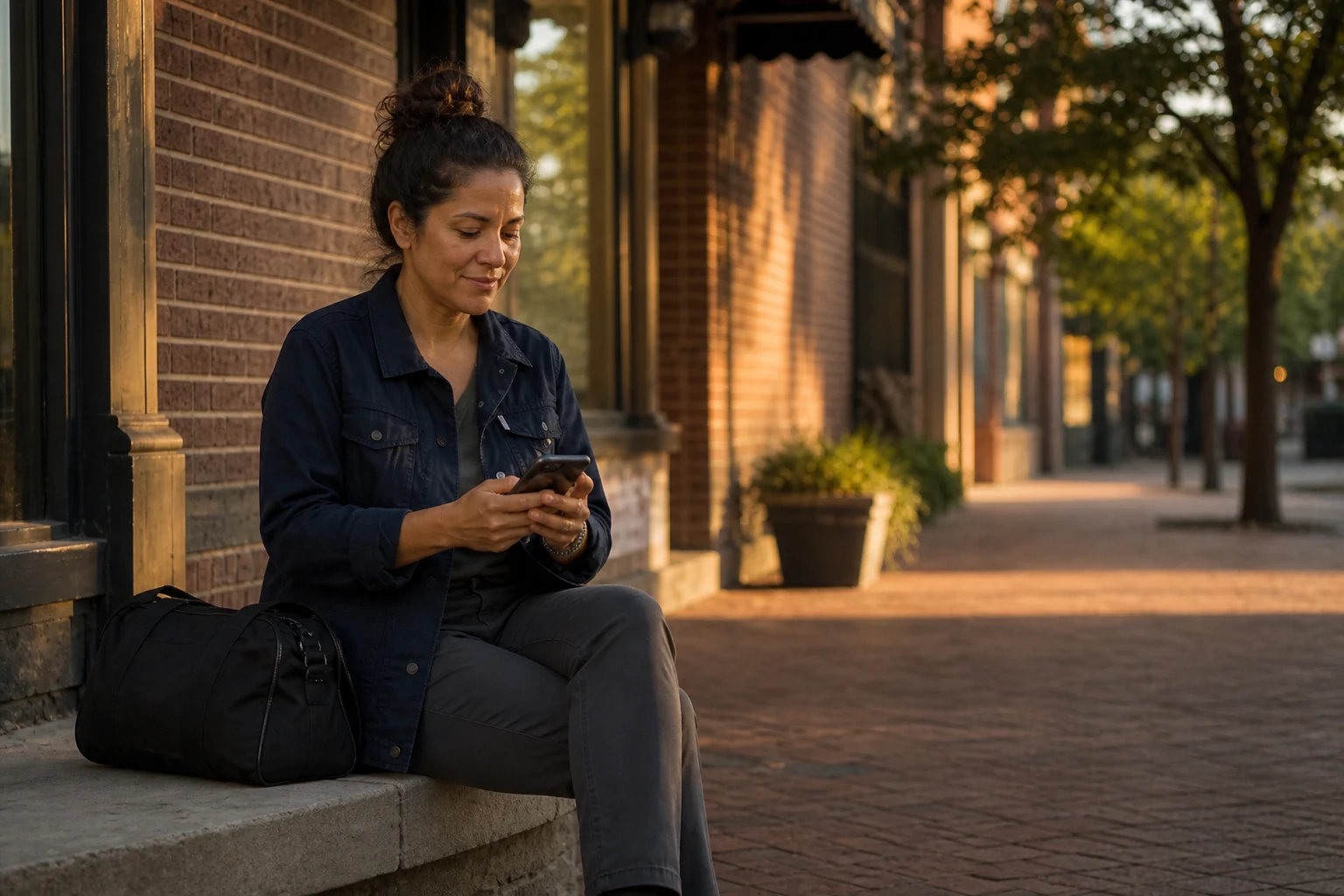 An operator reviewing her accepted work record at the end of the day