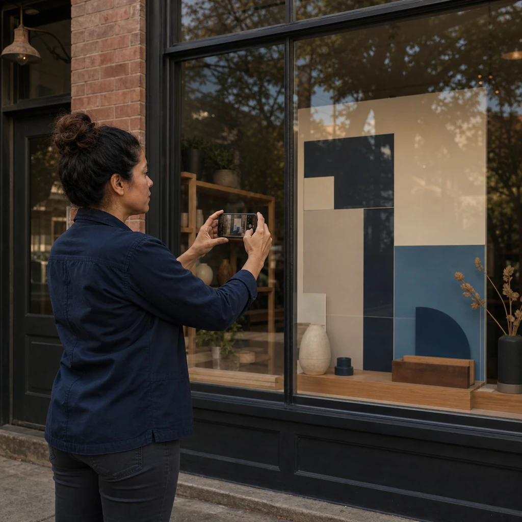 An operator capturing accurate proof of completed storefront work
