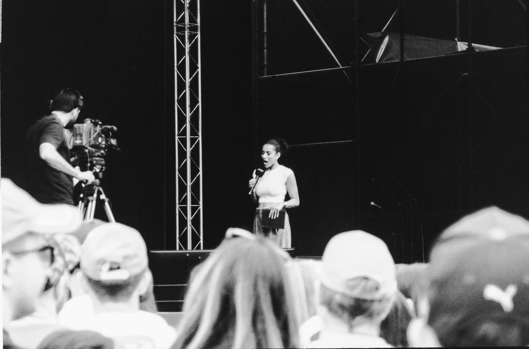 Camera crew filming live conference content